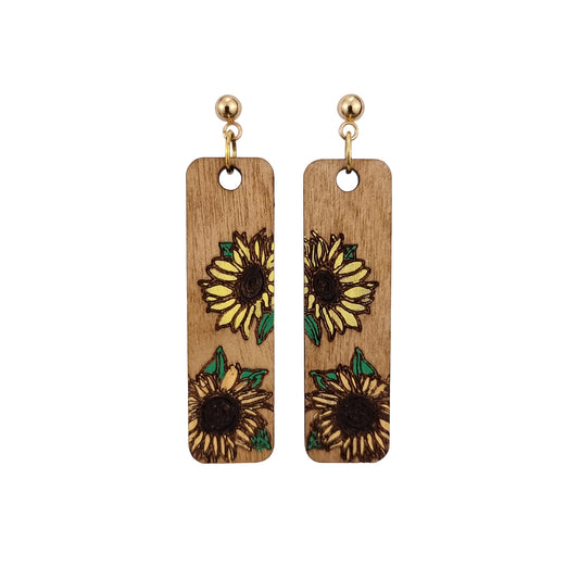 Aride Wooden Engraved Earrings