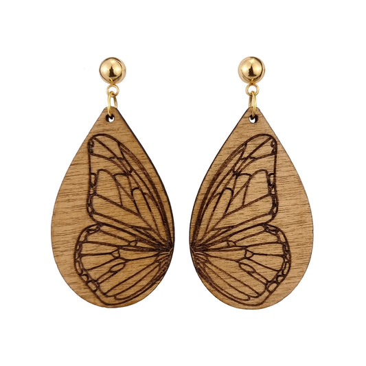 Aurore Wooden Engraved Earrings